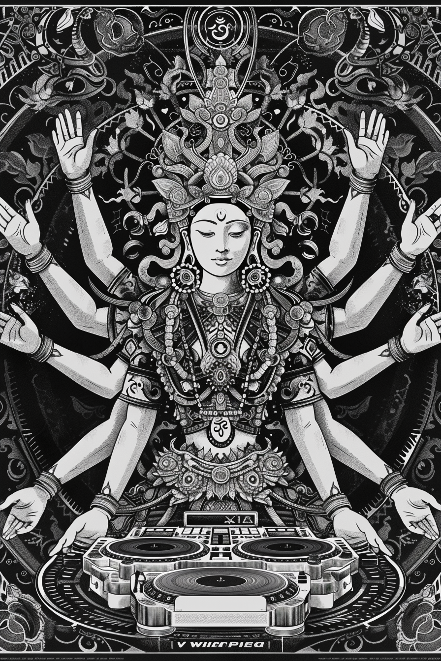 Avalokiteshvara DJ Vinyl Mandala Goddess