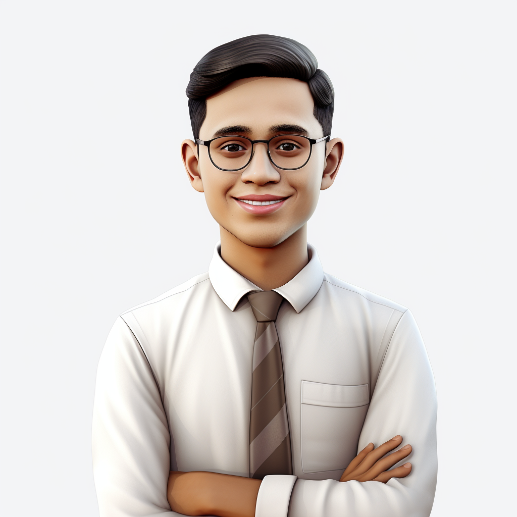 Smiling young office worker with glasses