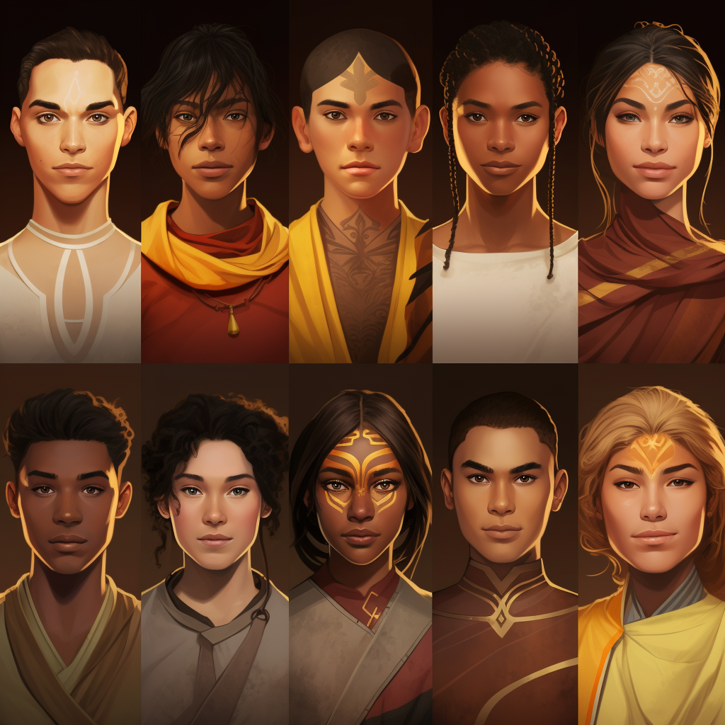 Avatar Last Airbender Medium Dark Gujarati Indian Characters