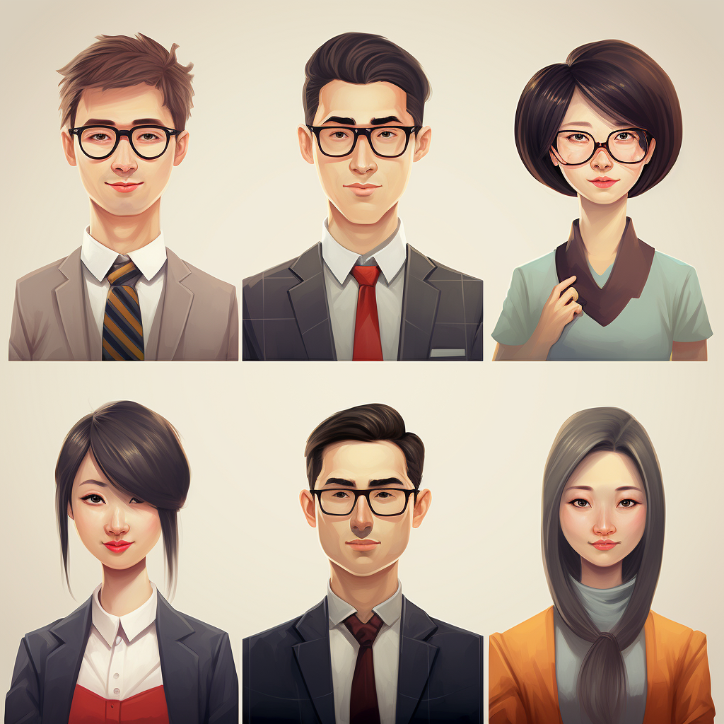 Chinese office people avatars