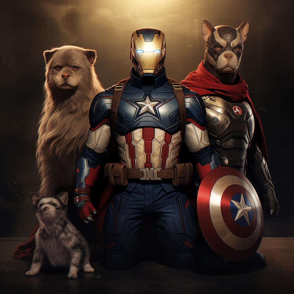 Marvel Avengers Animals Dark Background