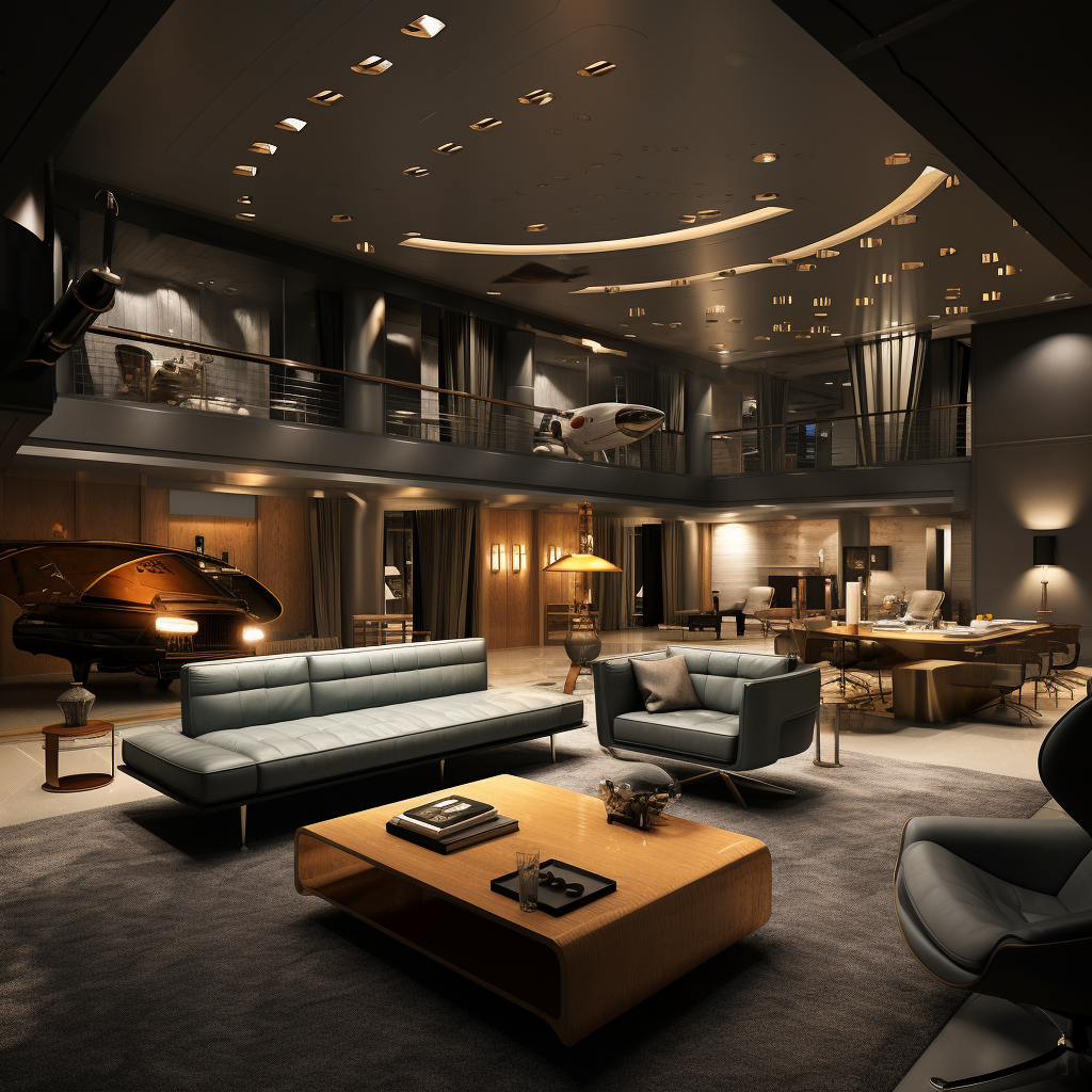 Sophisticated aviation hideaway with Bond-style gadgets