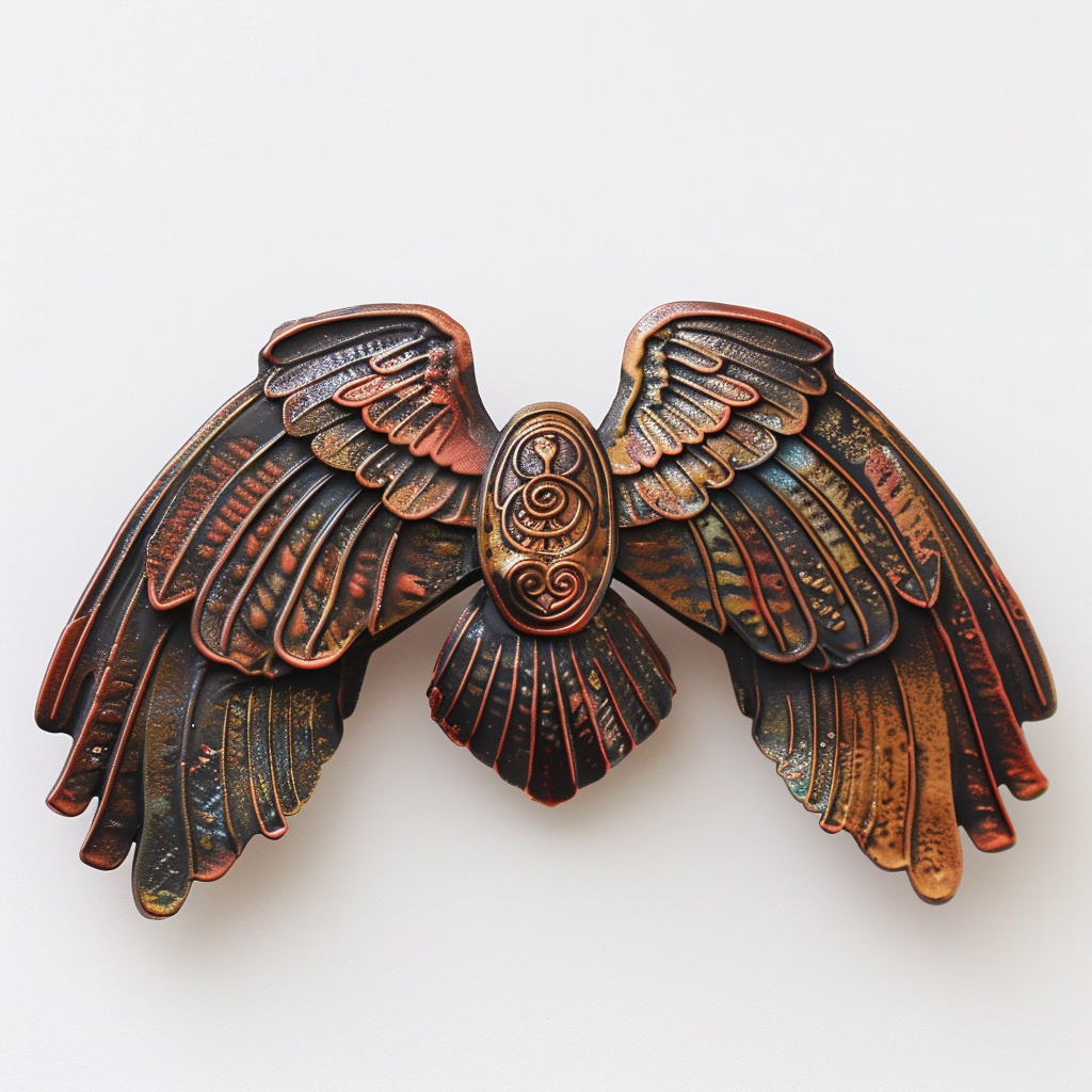 Aviator pin wings in copper bronze