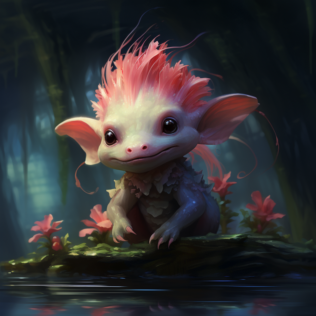 Enchanting axolotl mermaid swimming gracefully