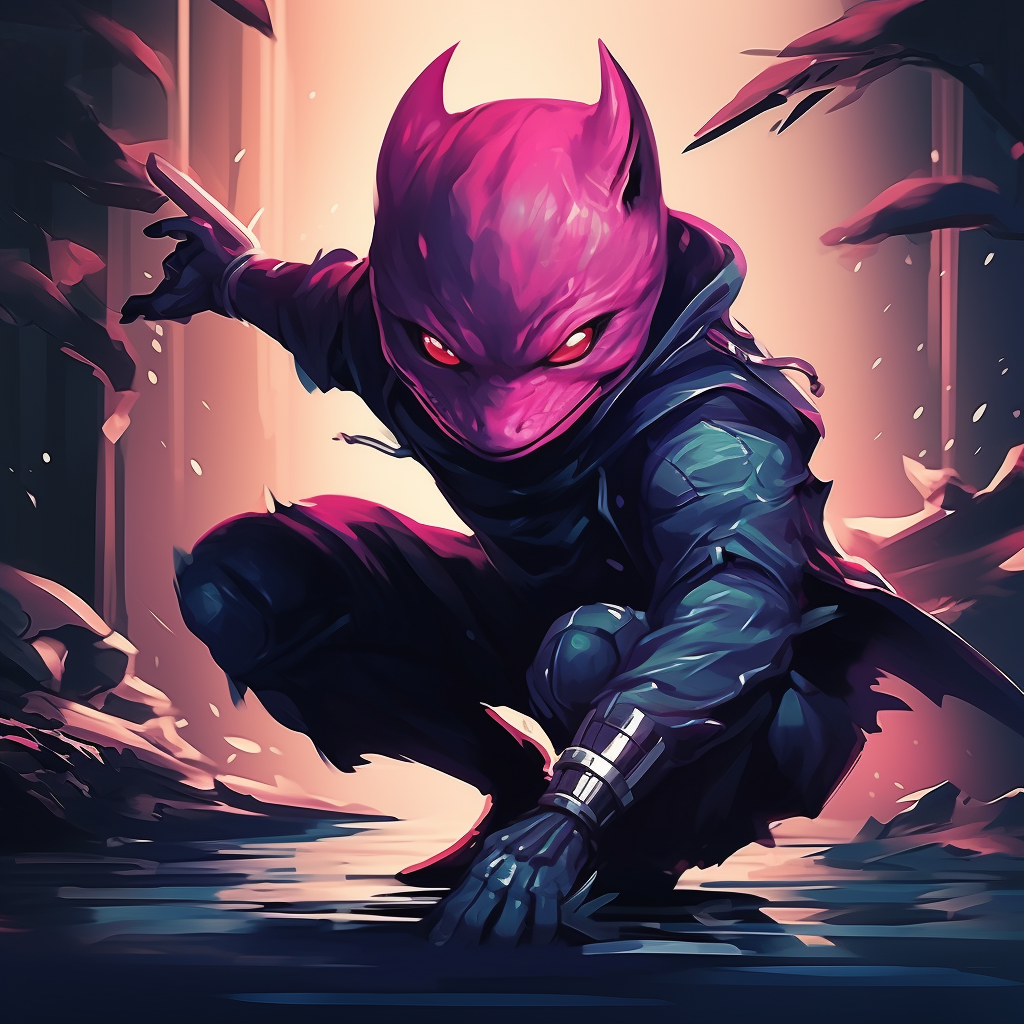 Dynamic Axolotl Ninja Ranger Ambushing Villain