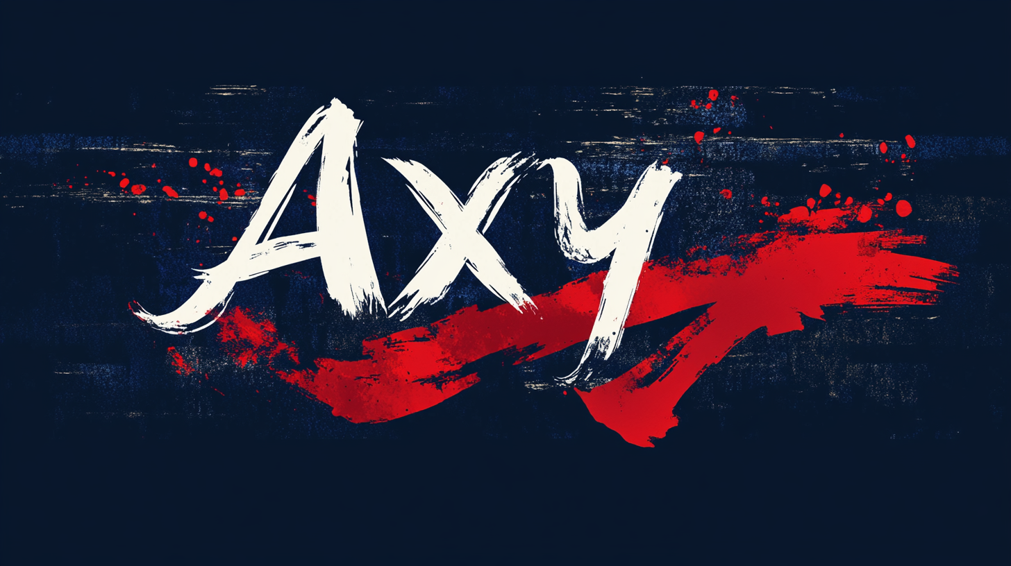 Axy logo on navy blue background