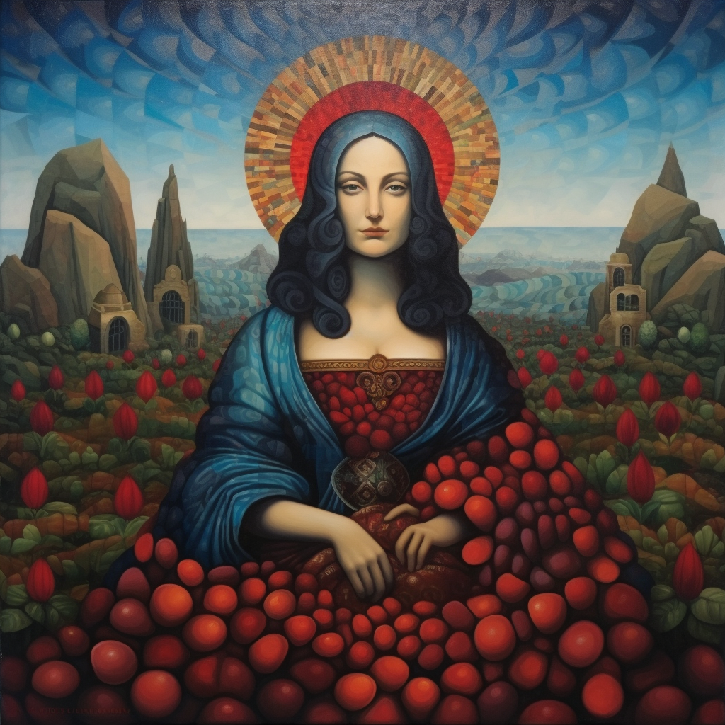 Beautiful Azerbaijani Mona Lisa artwork