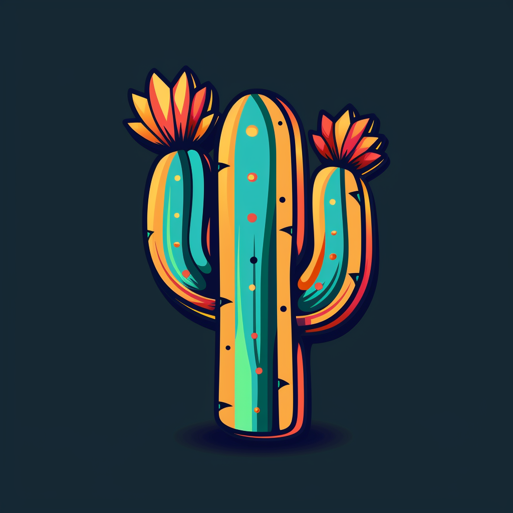 Aztec cactus logo design element