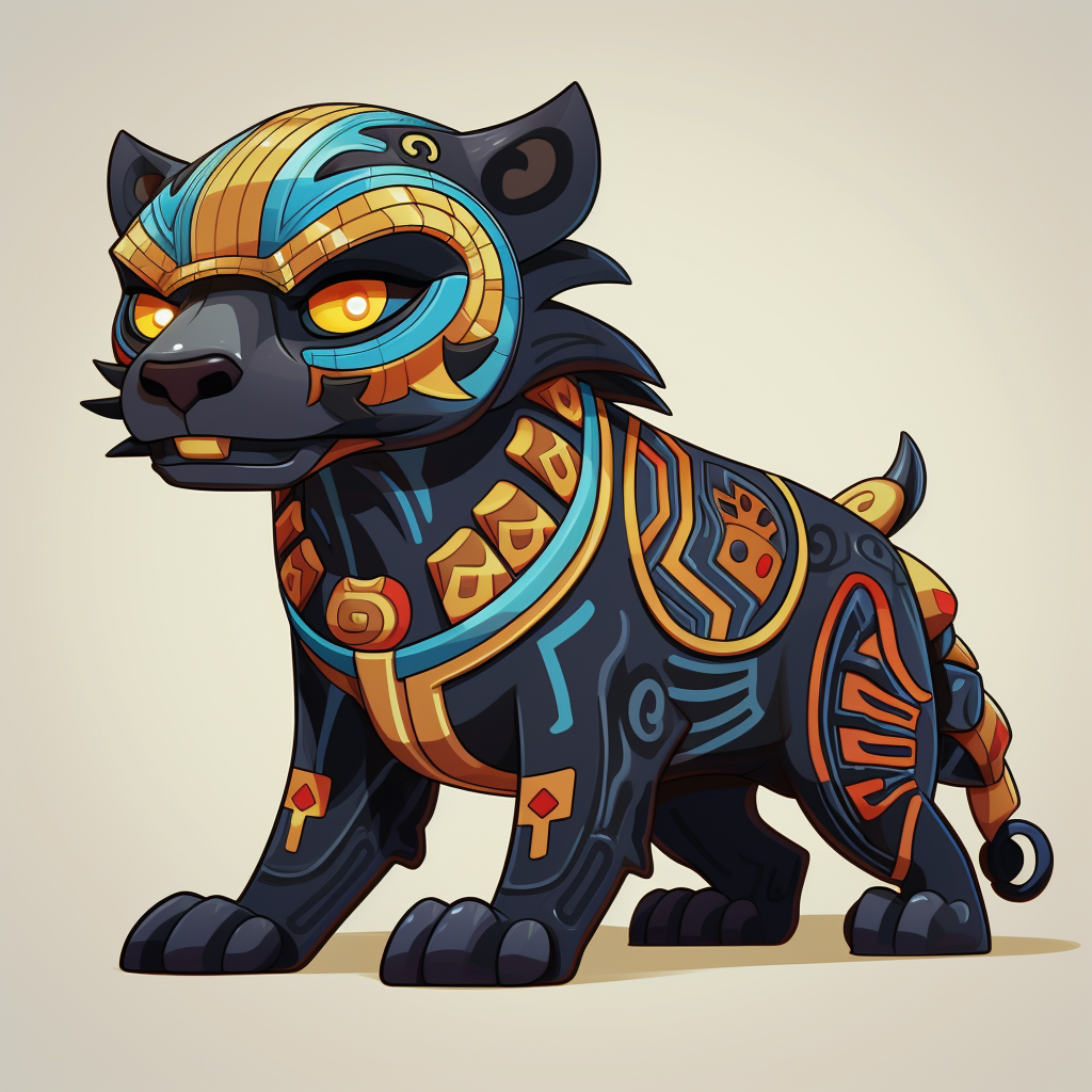 Cartoon of an Aztec panther