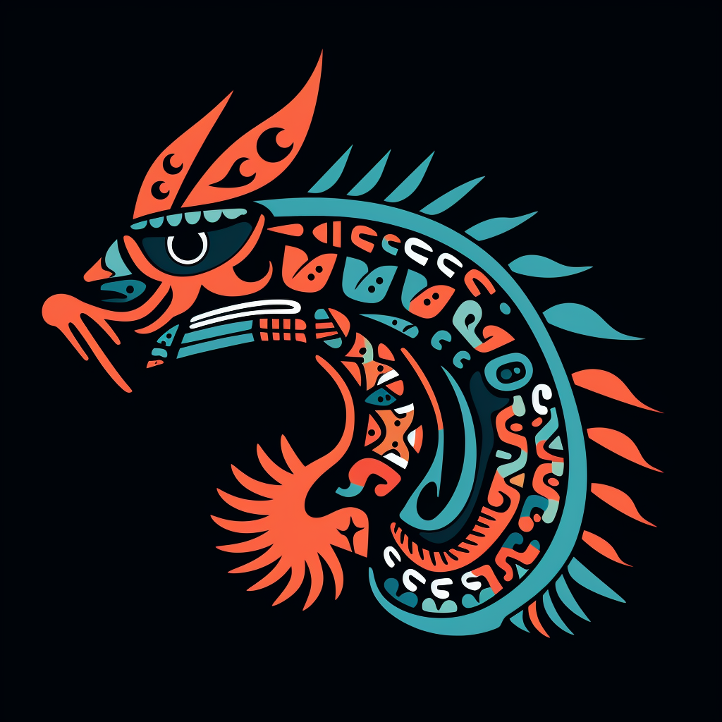 Aztec Sea Dragon Leviathan Pictogram Design