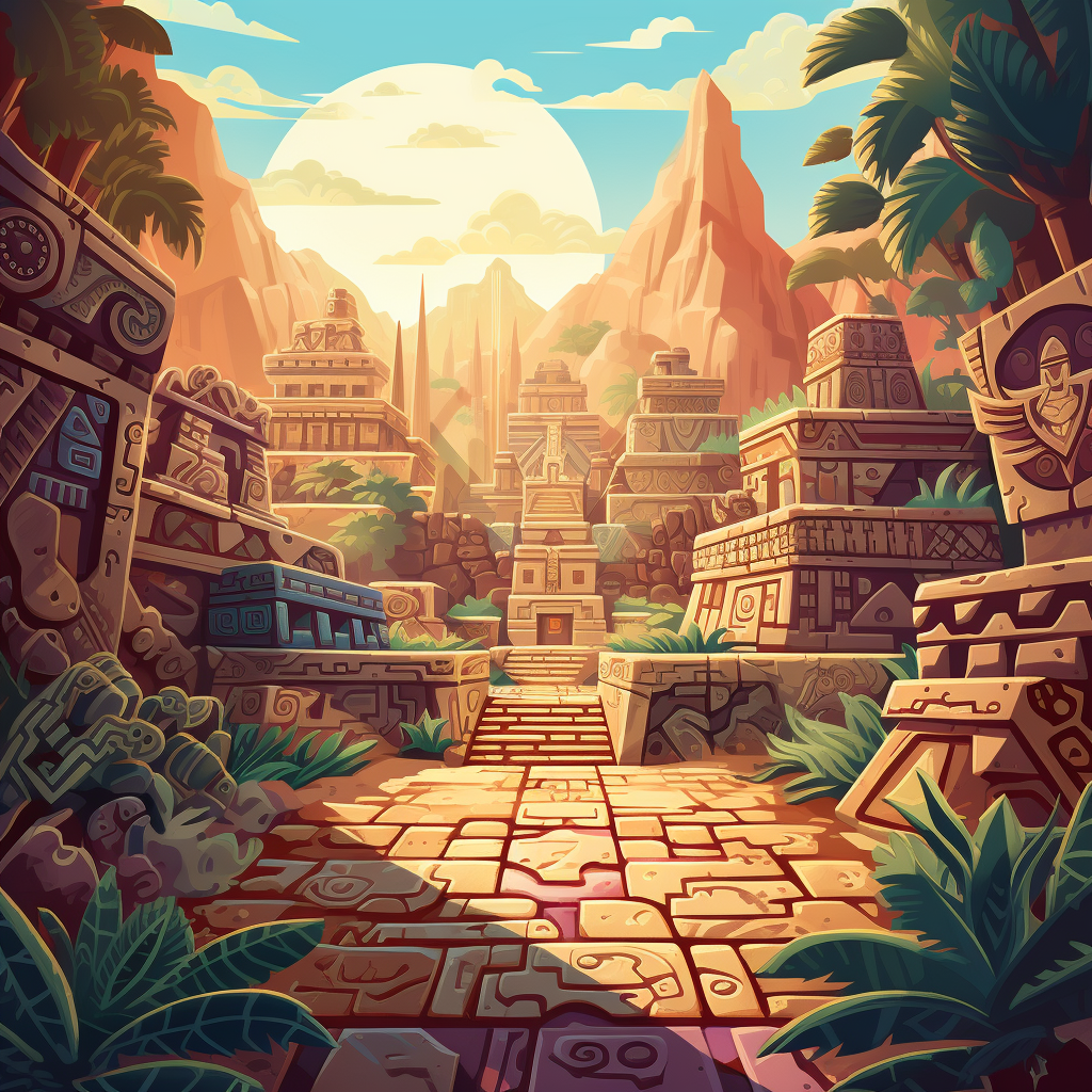 Aztec cartoon background image