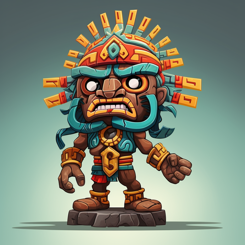 Cartoon of Aztec warrior