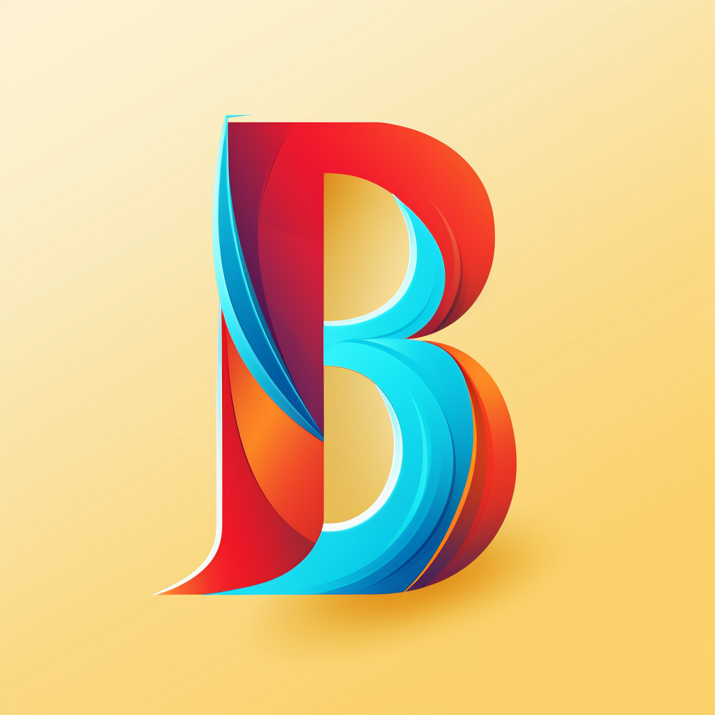 B letter logo in flat design