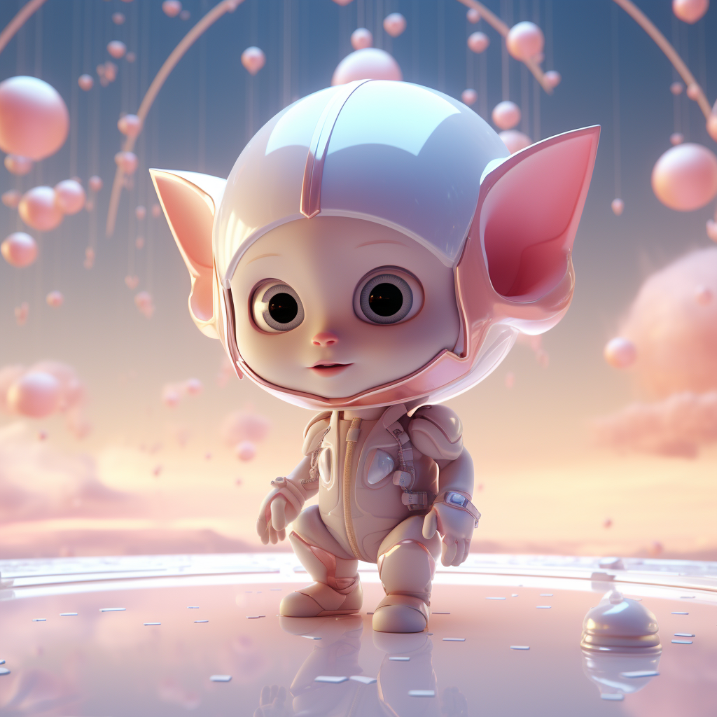 Baby alien valentine futuristic 4K view cloud