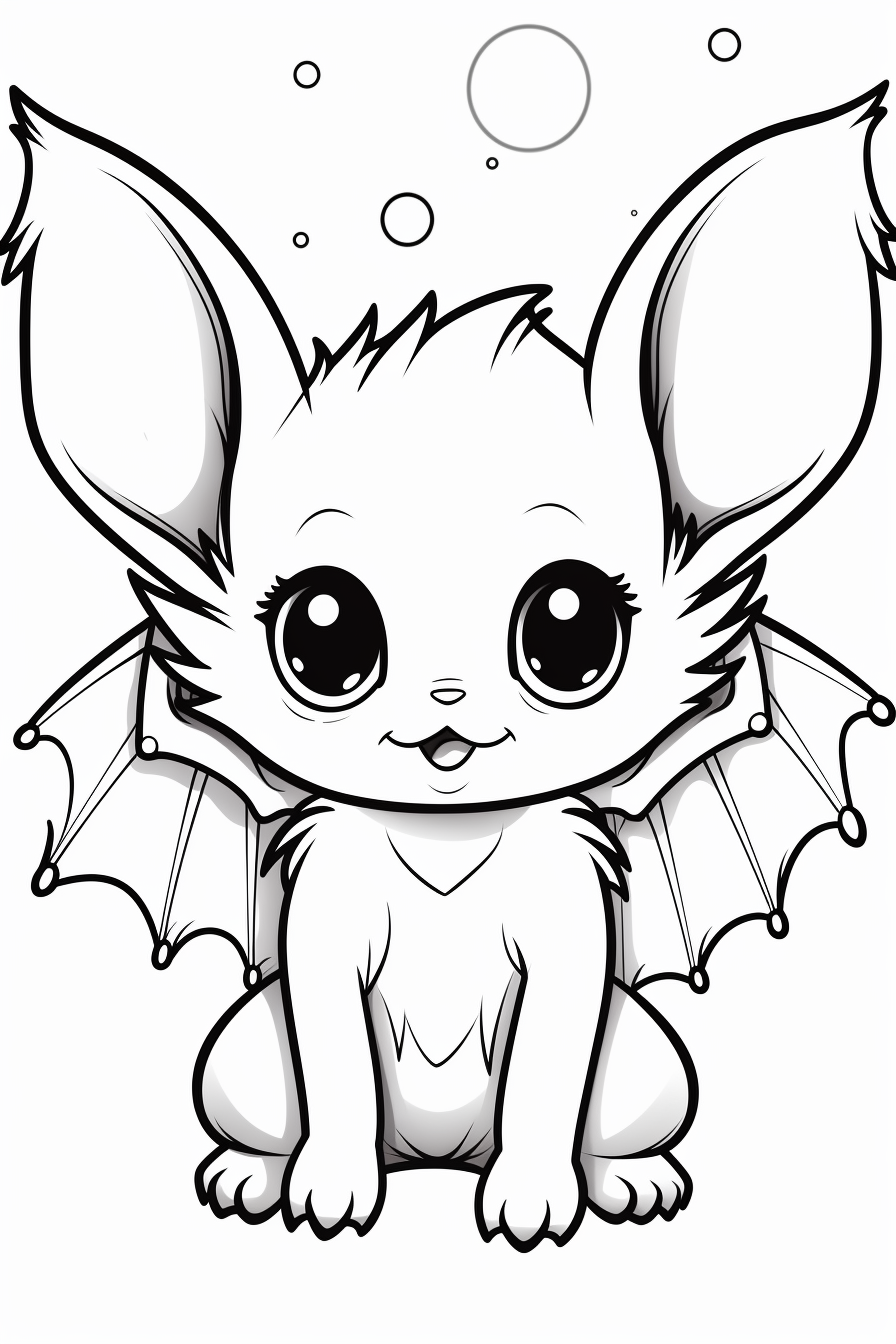 Cute baby bat mandala coloring page