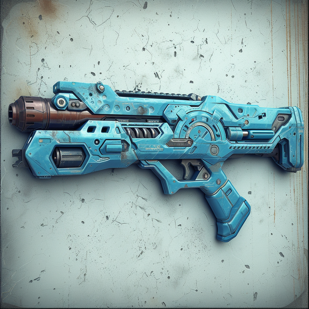 Stylized baby blue sci fi shotgun