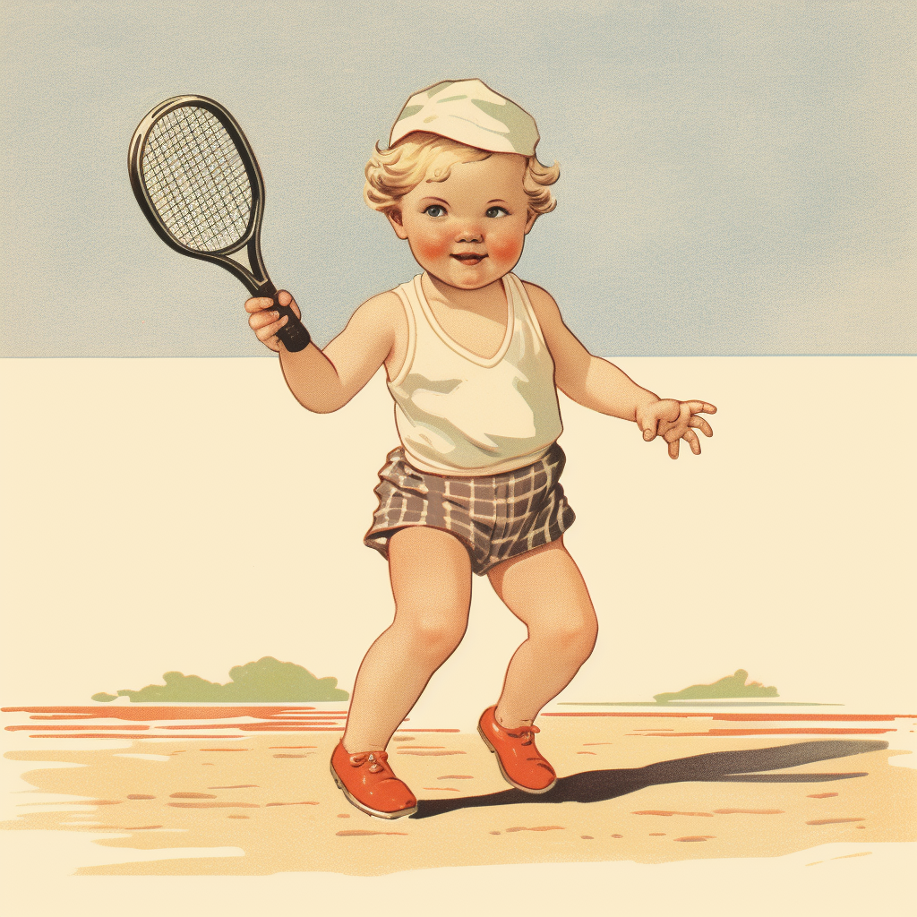 Midjourney Prompt - Baby Boy Playing Tennis