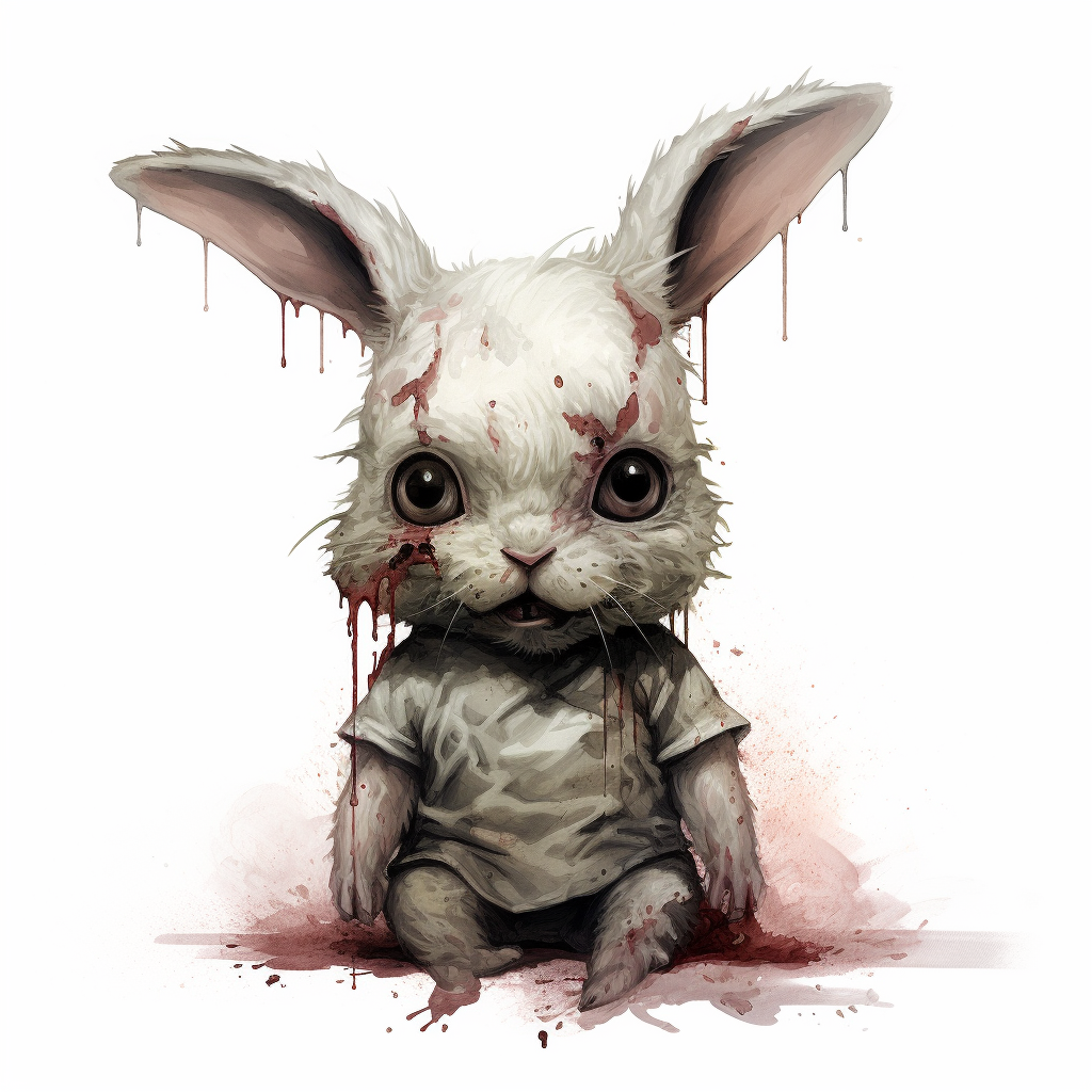 Adorable baby bunny zombie