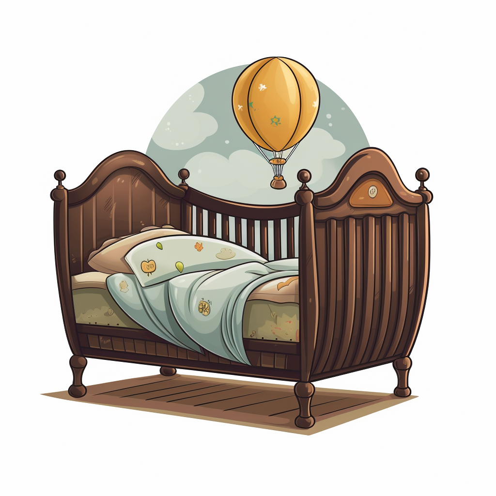 Vectorized illustration of baby crib