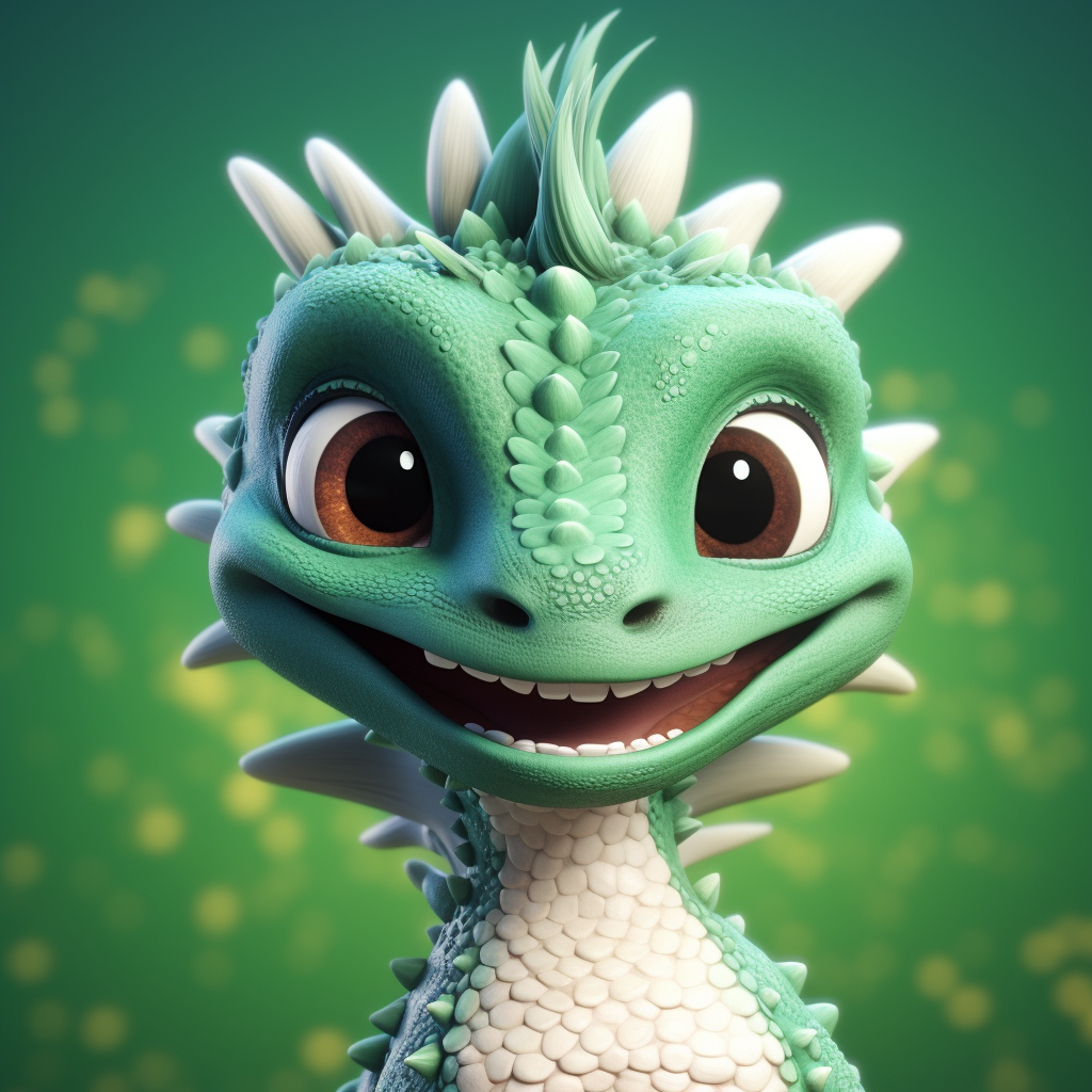 Adorable baby dragon with magical smile