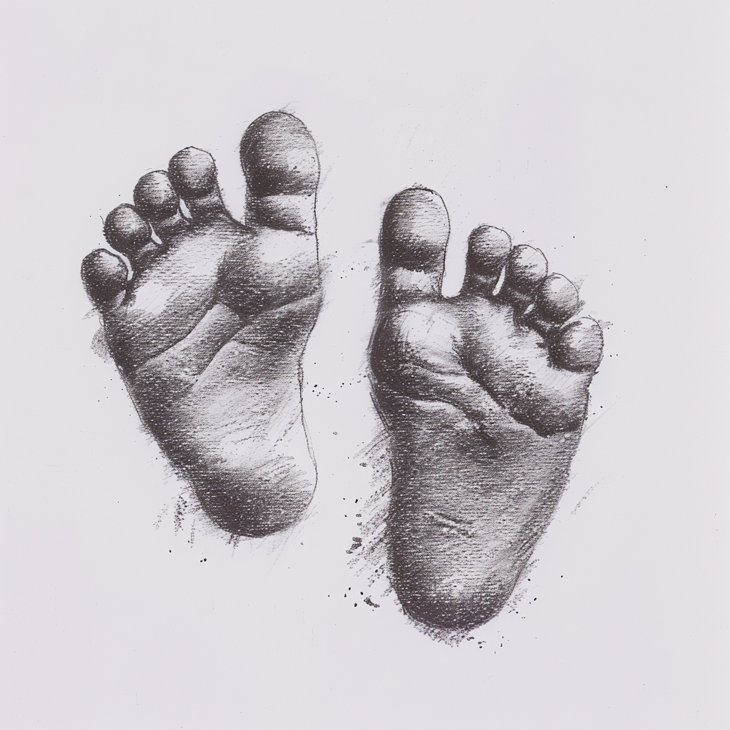 Baby footprints illustration