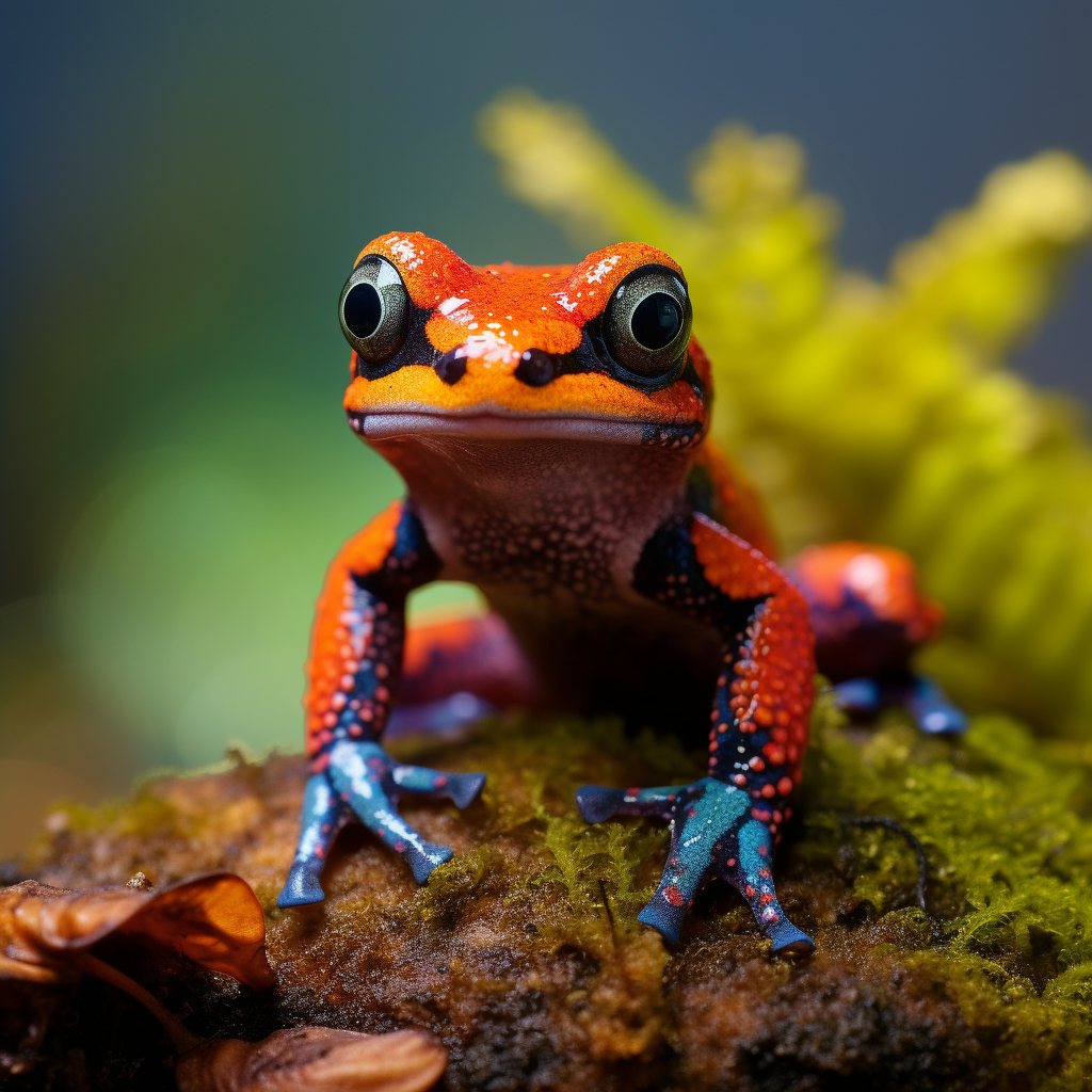 Cute colorful baby frog salamander kobold