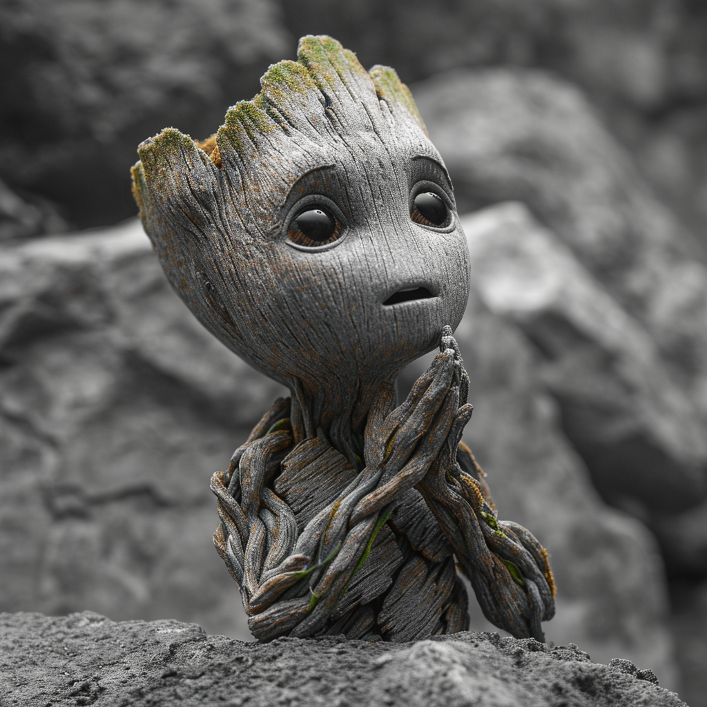 Baby Groot Ultra Realistic Rock Hand