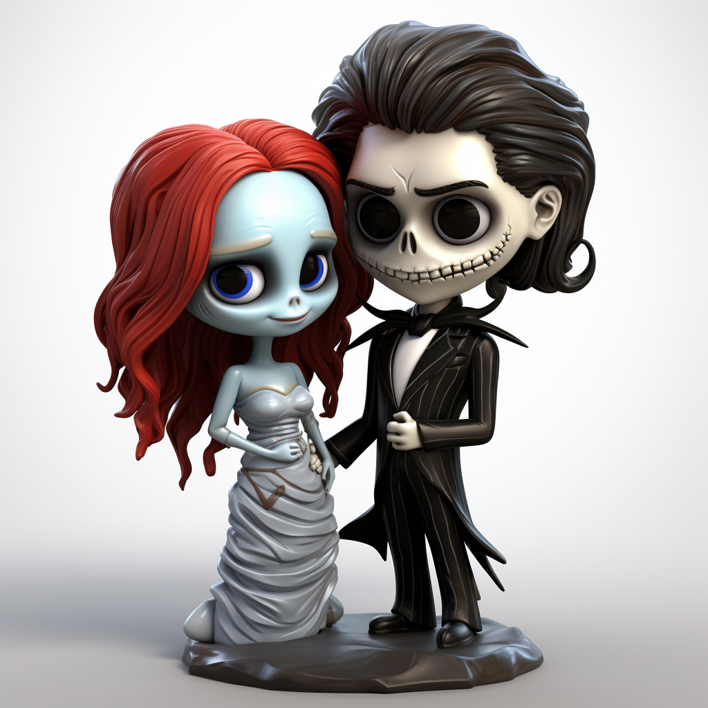 Cute 3D Baby Jack and Sally Chibi