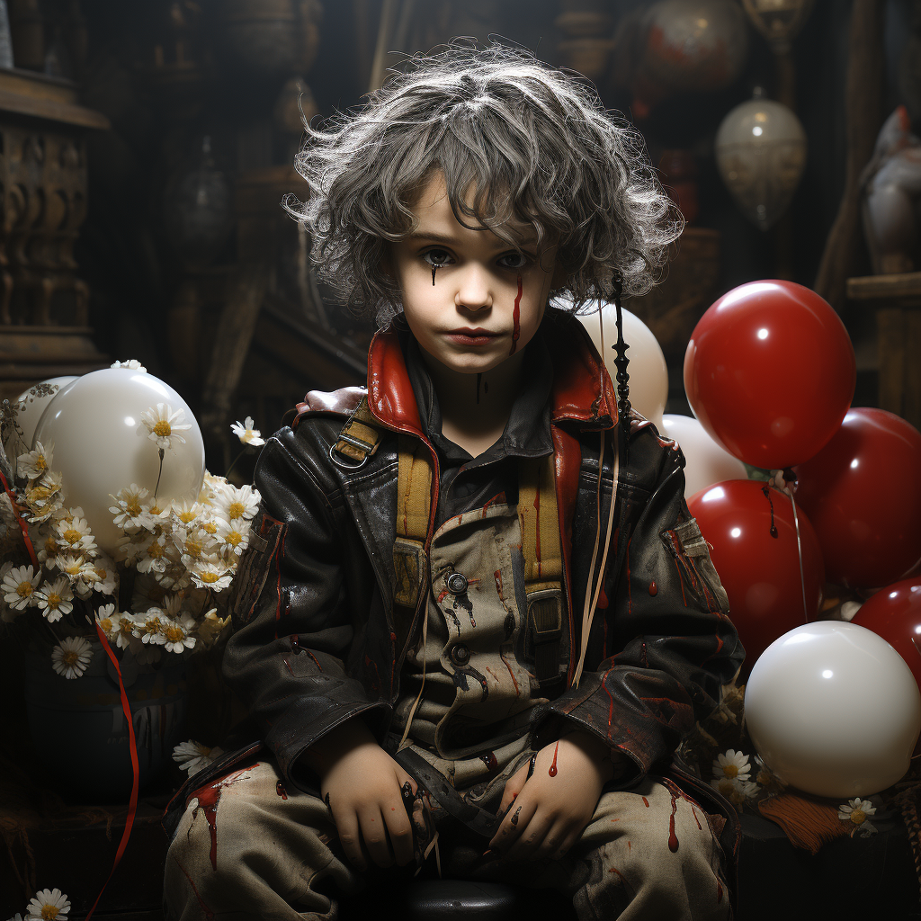 Adorable baby Joker in a lost circus