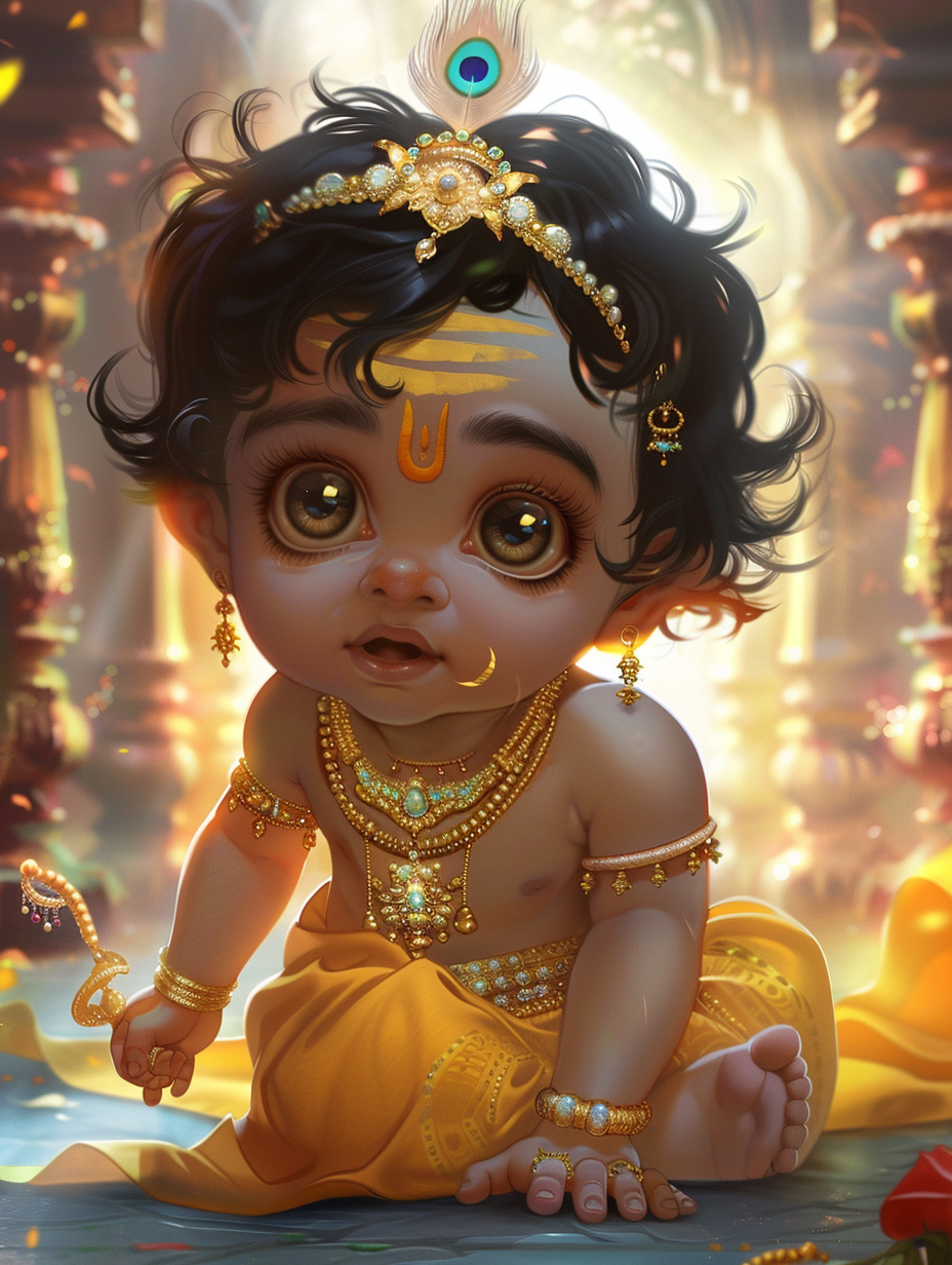 Baby Krishna Illustration