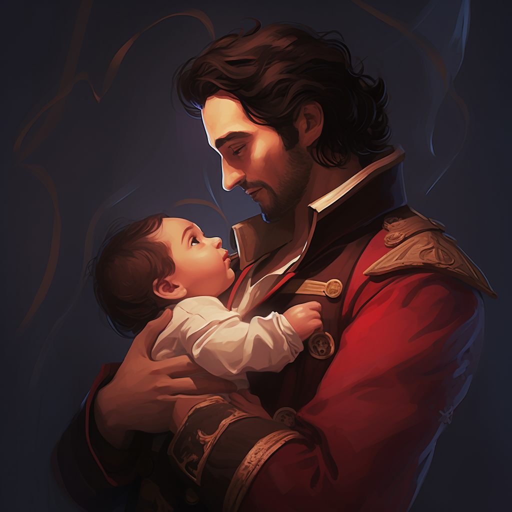 Adorable baby holding Captain Hook