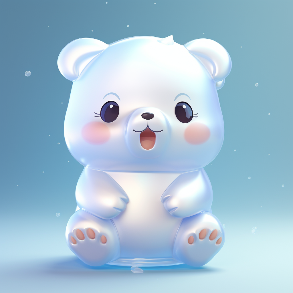 Adorable baby polar bear sculpture