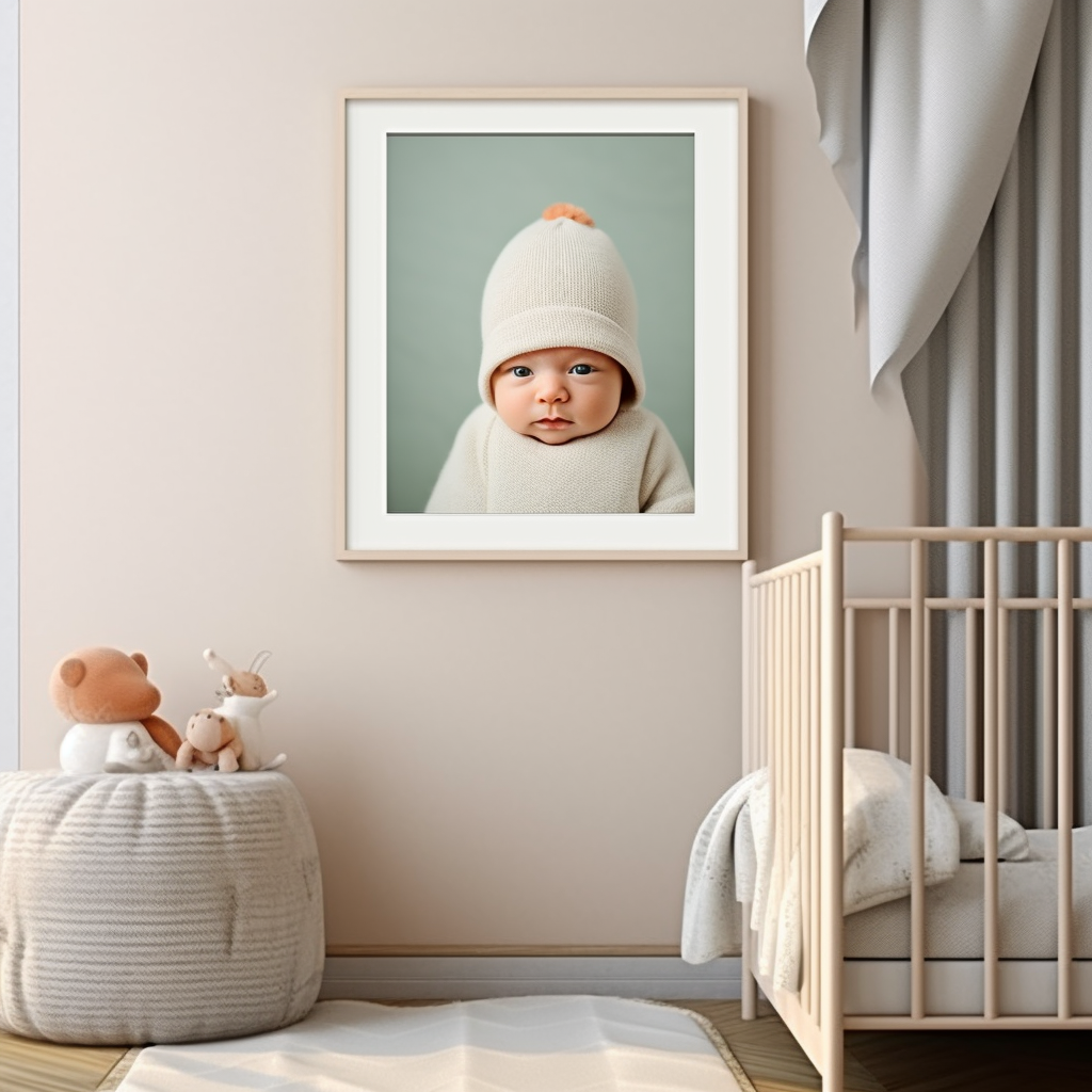 Realistic Baby Room Painting Mockup