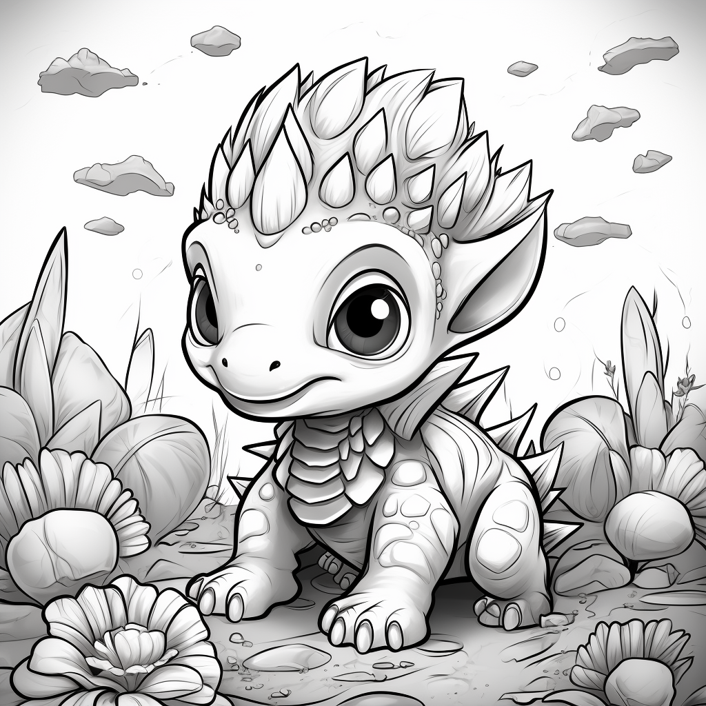 Baby Stegosaurus Coloring Page