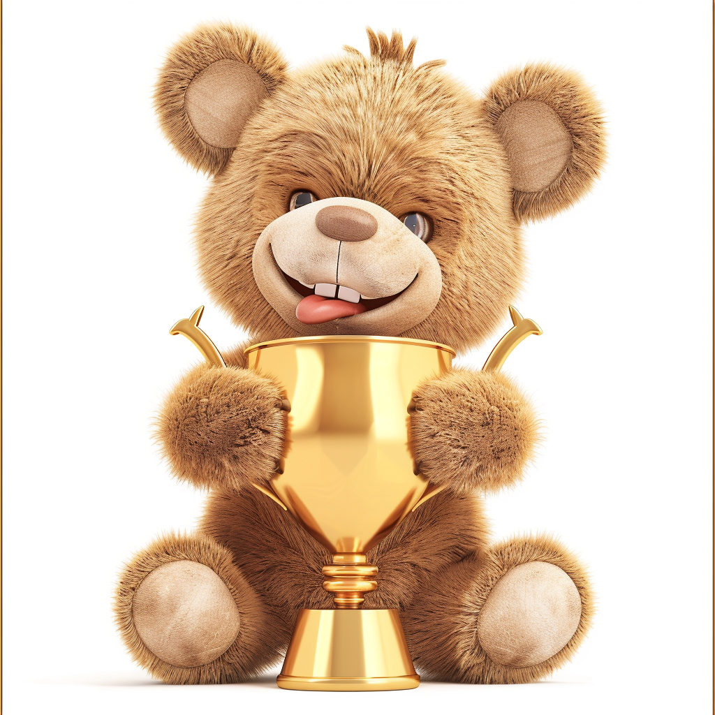 Adorable baby teddy bear trophy