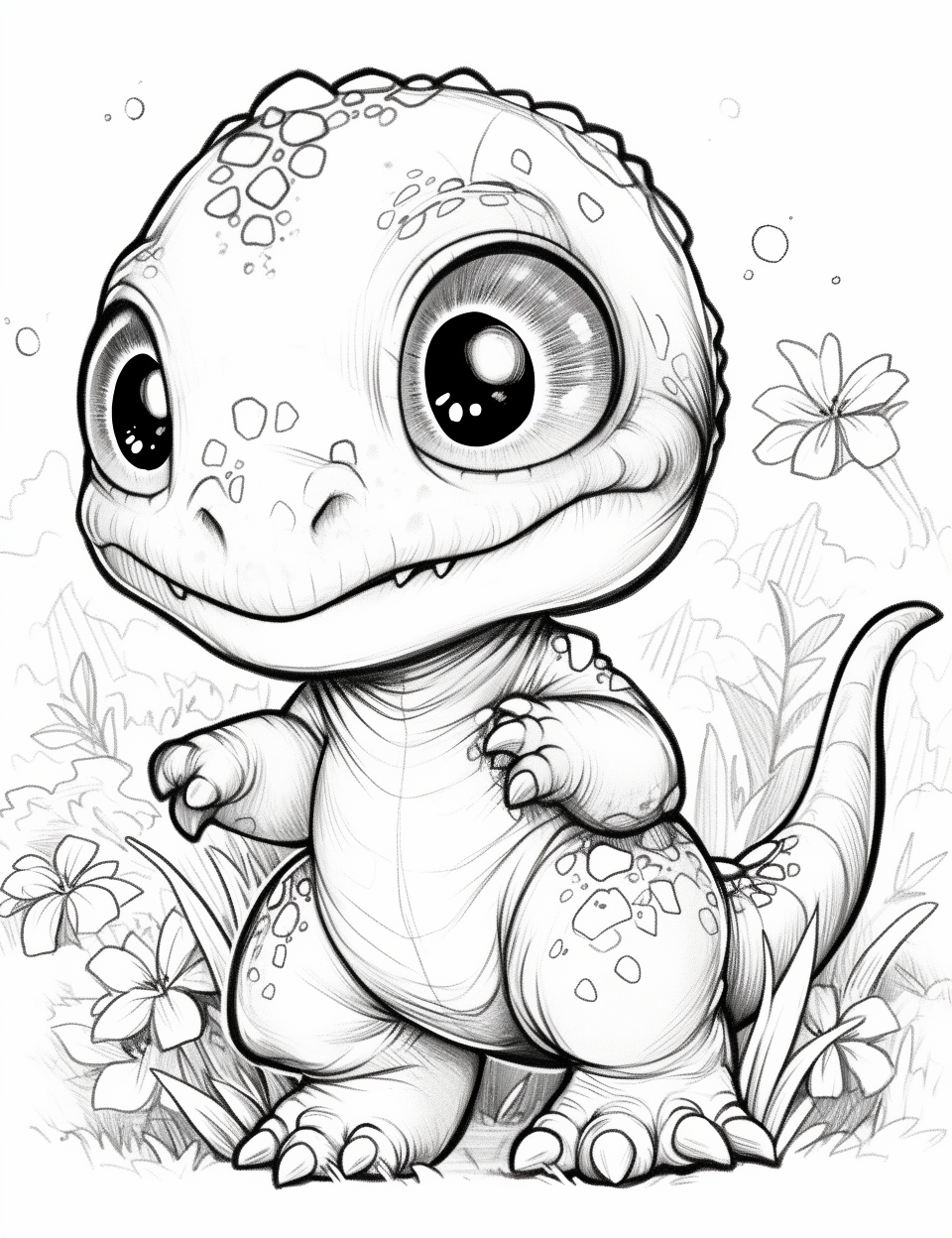 Baby T-Rex in Chibi Style