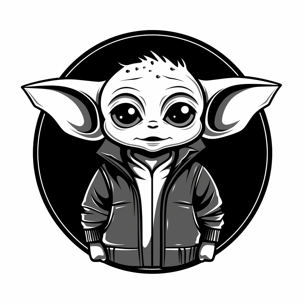 Cute Baby Yoda with Sly Grin