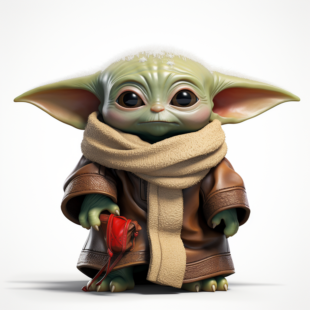 Adorable Baby Yoda at Christmas