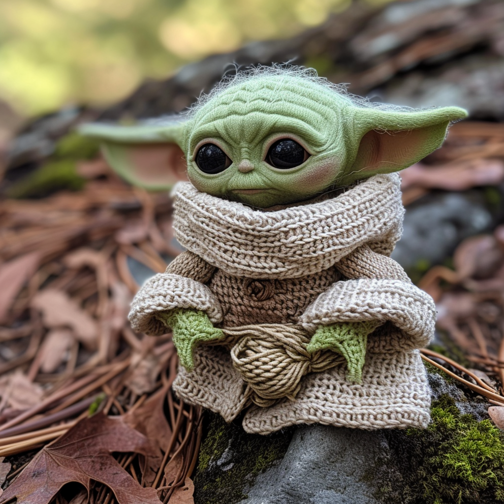 Adorable Baby Yoda Knitted Doll