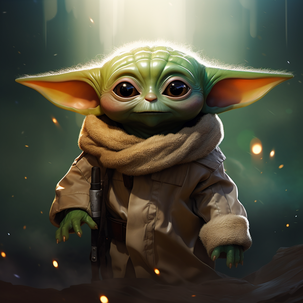 Poster of Junior Baby Yoda from Star Wars