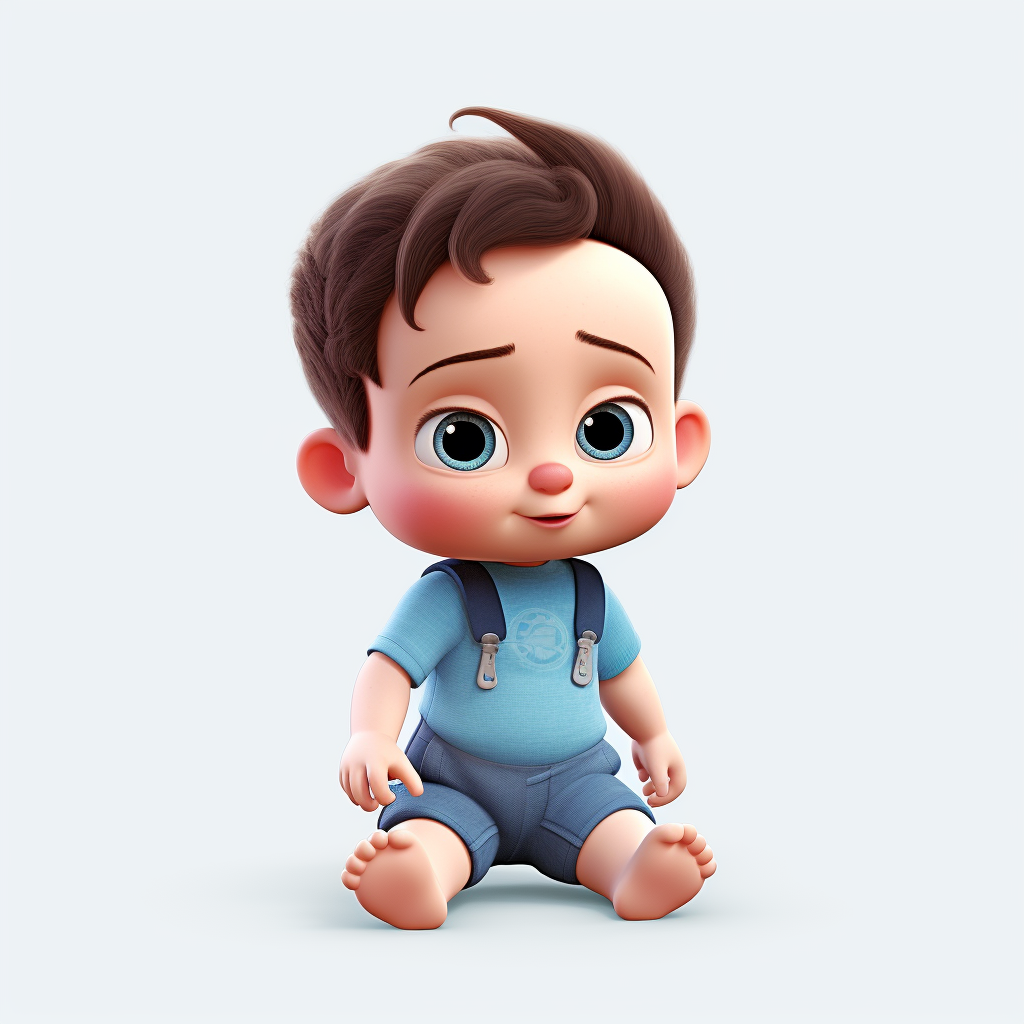 Cute baby boy in Pixar outfit