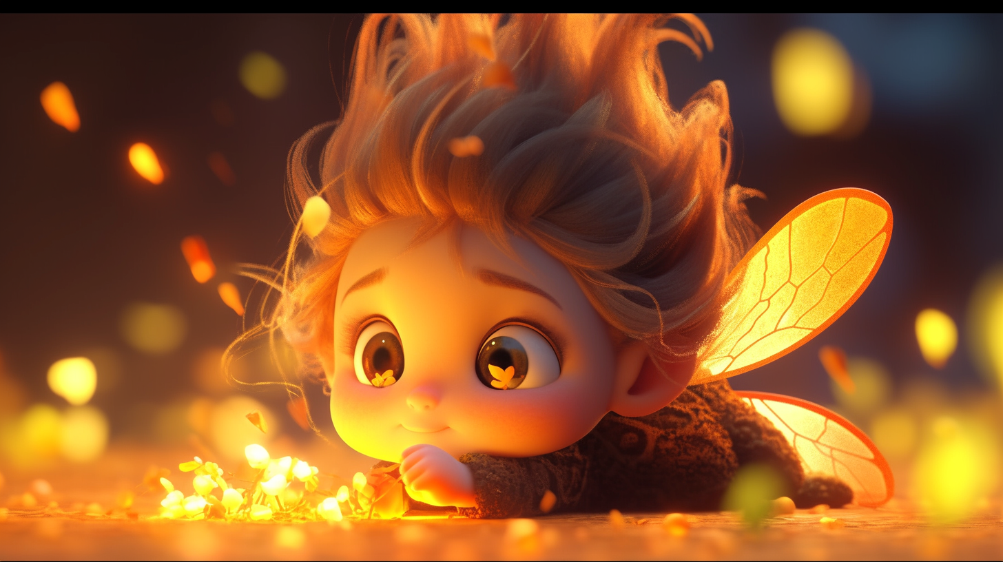 Detailed baby chibi firefly artwork