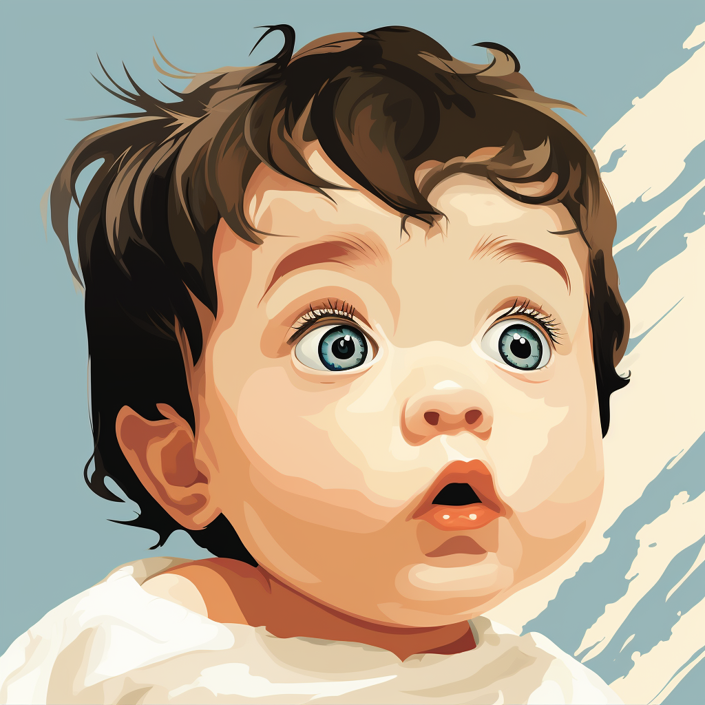 Vector illustration of adorable baby facing forward