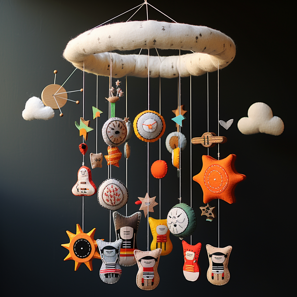 Colorful Baby Mobile with Rock and Roll Instruments