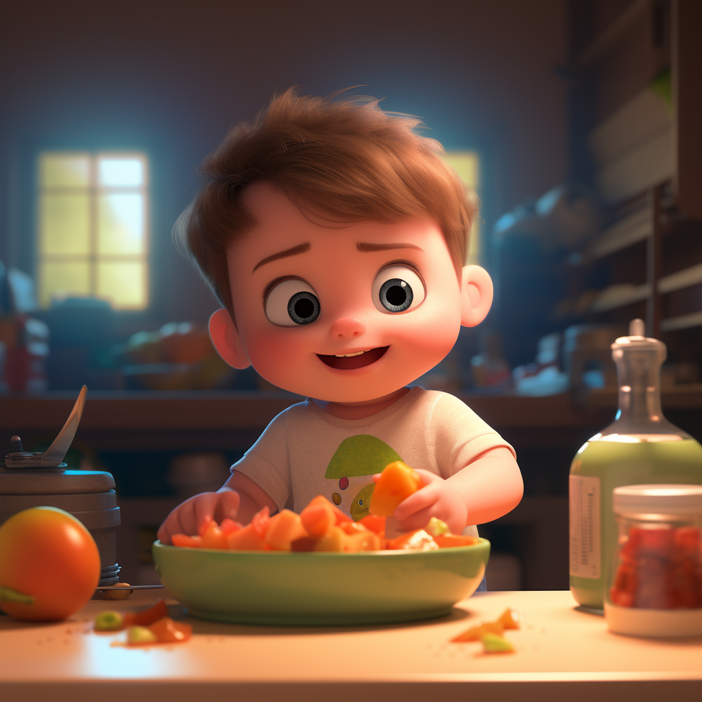 Pixar-style Baby Nutrition Journey Animation