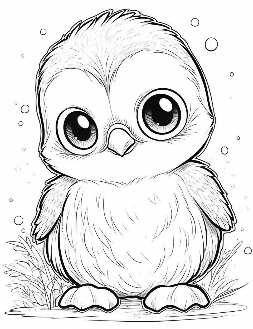 Baby Penguin Chibi with Large Eyes