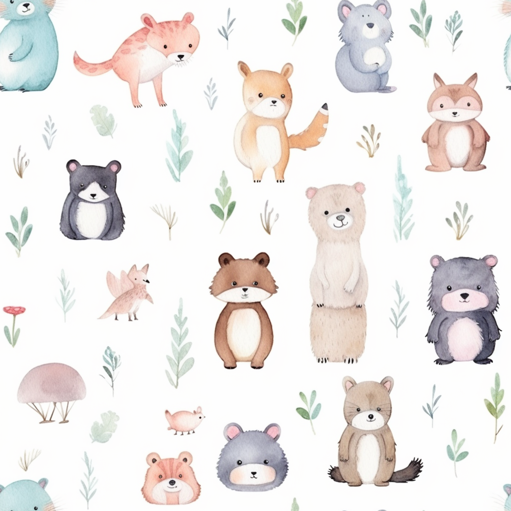 Cute animal pattern on baby sheet