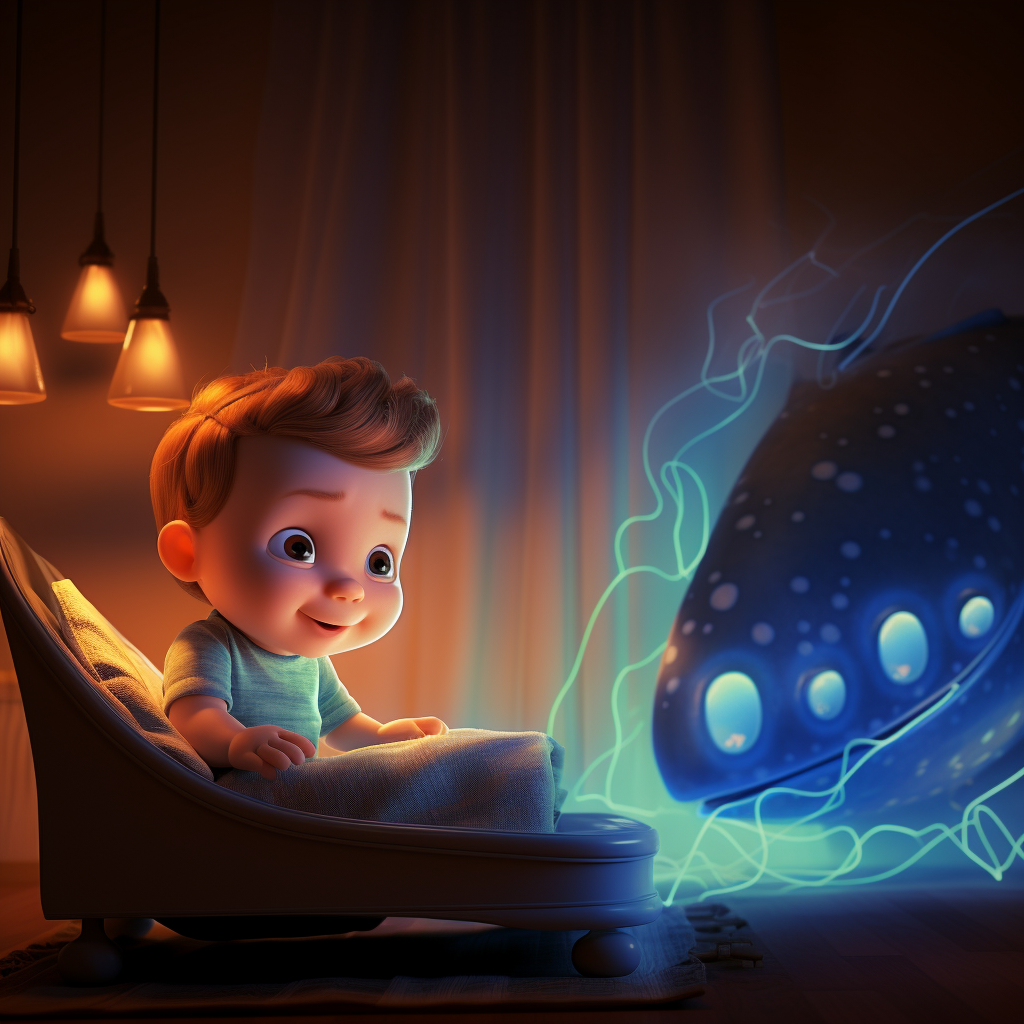 Cute Baby Ultrasound with Pixar Style