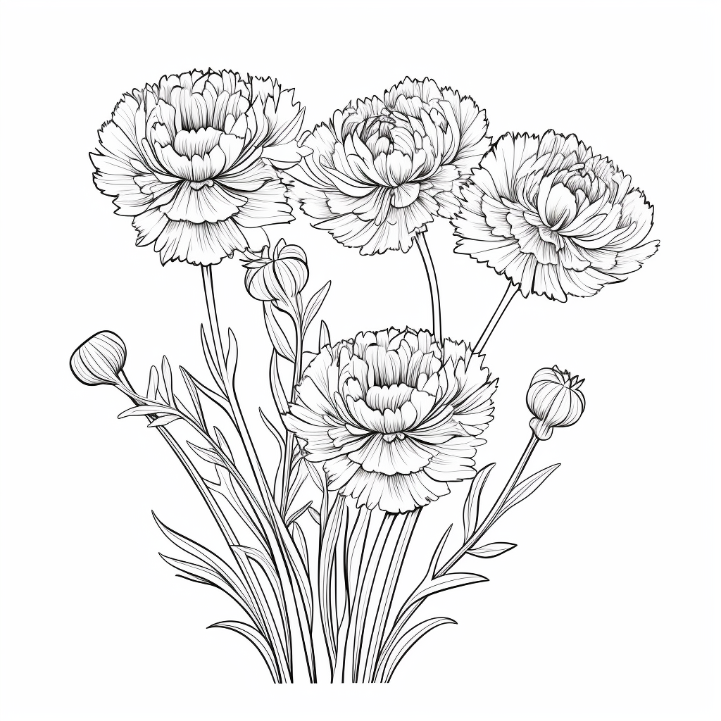 Bachelor Button Botanical Drawings