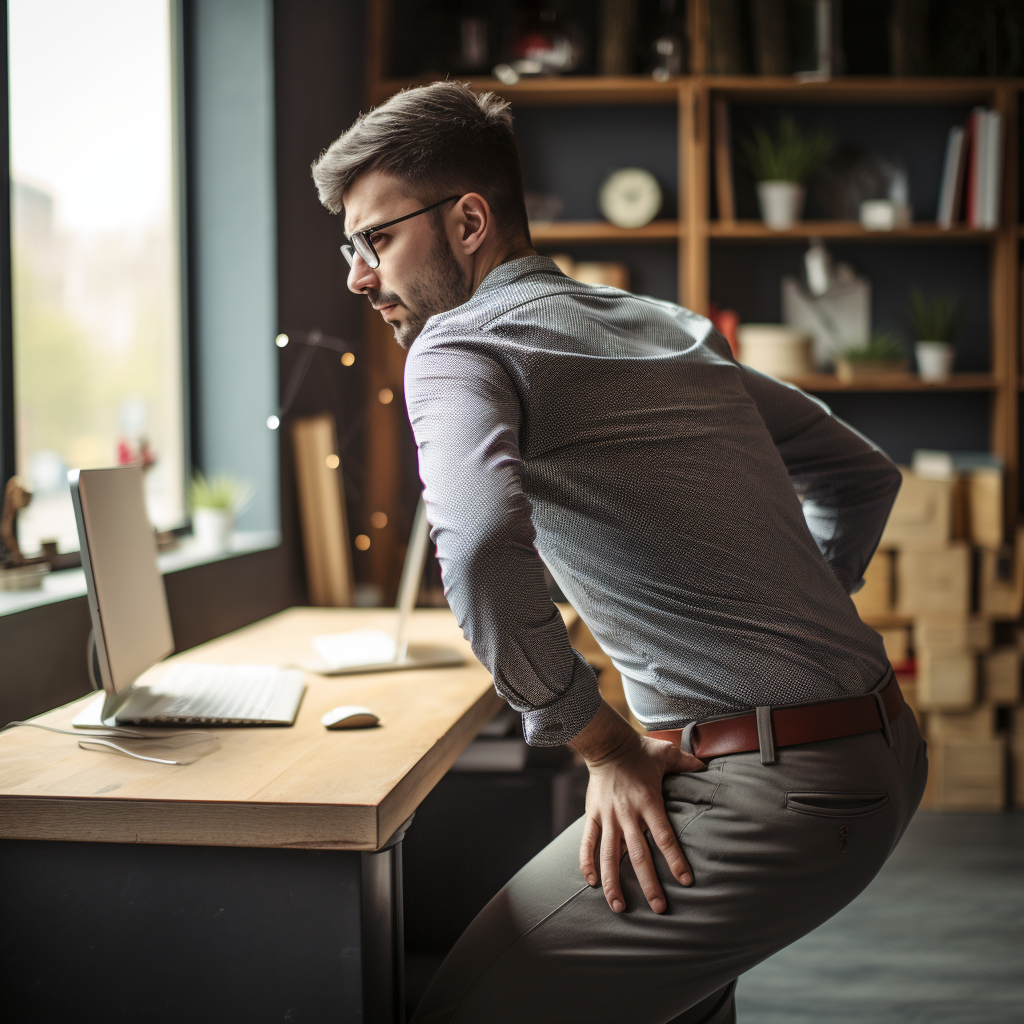 Man experiencing lower back pain